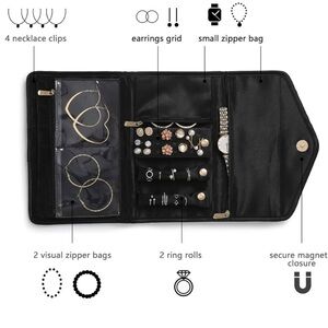 Elegant Black Travel Jewelry Organizer